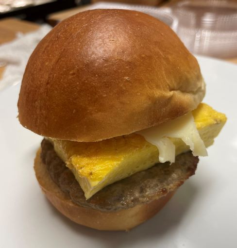 Breakfast Sandwich - Sausage Egg & Cheese on a Brioche Roll